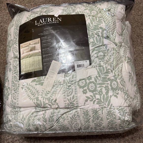 LAUREN RALPH LAUREN Wakefield 3 Piece Comforter Set King Celadon Paisley $500 - Picture 1 of 9